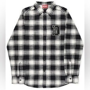 Diesel Long Sleeve Button Down Flannel, Size 14